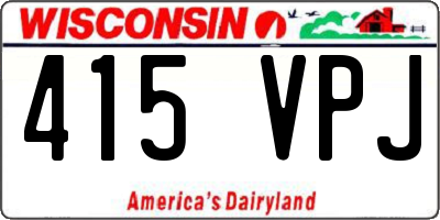WI license plate 415VPJ