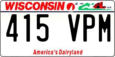 WI license plate 415VPM