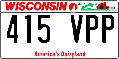 WI license plate 415VPP