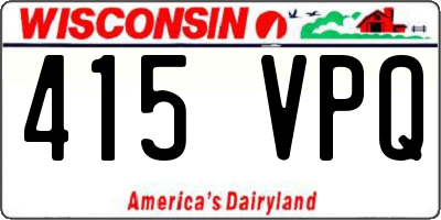 WI license plate 415VPQ