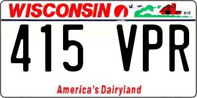 WI license plate 415VPR