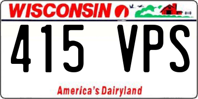 WI license plate 415VPS