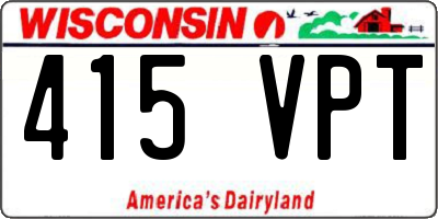 WI license plate 415VPT