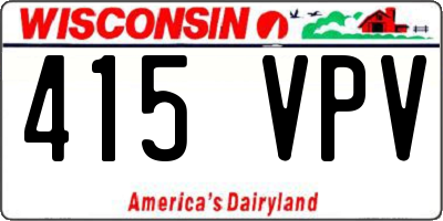 WI license plate 415VPV
