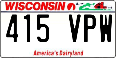 WI license plate 415VPW