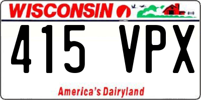 WI license plate 415VPX