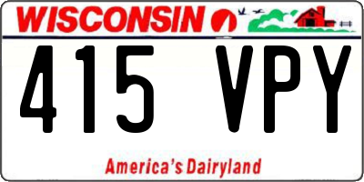 WI license plate 415VPY