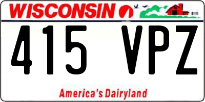 WI license plate 415VPZ