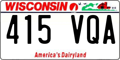 WI license plate 415VQA