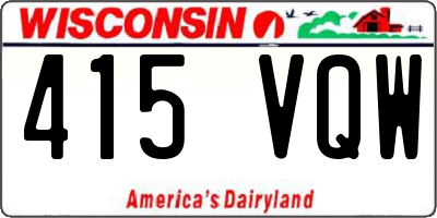 WI license plate 415VQW
