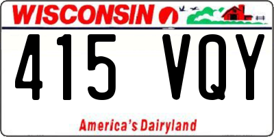 WI license plate 415VQY