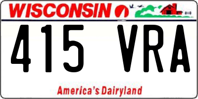 WI license plate 415VRA