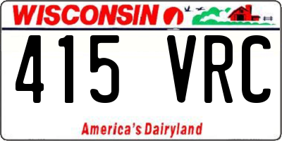 WI license plate 415VRC