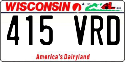 WI license plate 415VRD
