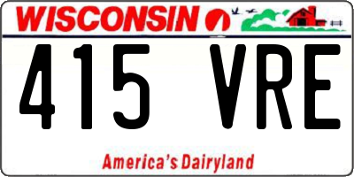 WI license plate 415VRE