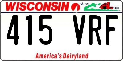 WI license plate 415VRF