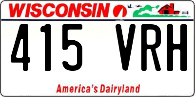 WI license plate 415VRH
