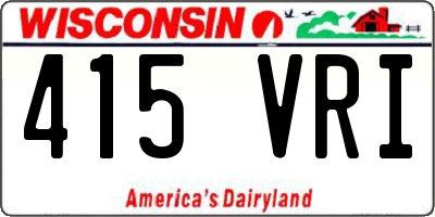 WI license plate 415VRI