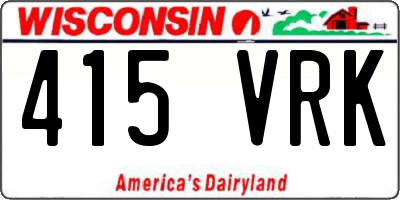 WI license plate 415VRK