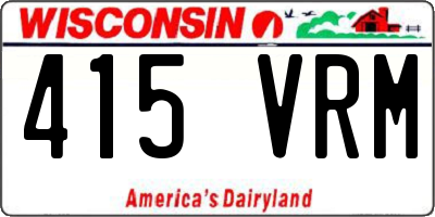 WI license plate 415VRM