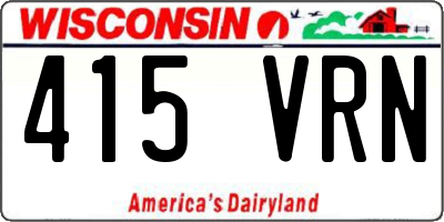 WI license plate 415VRN