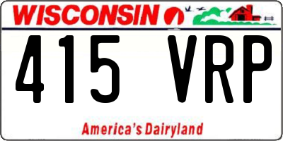 WI license plate 415VRP