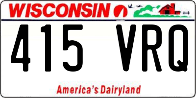 WI license plate 415VRQ