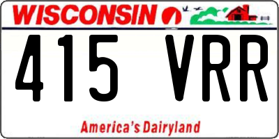 WI license plate 415VRR