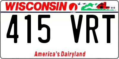 WI license plate 415VRT