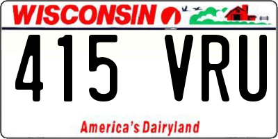 WI license plate 415VRU