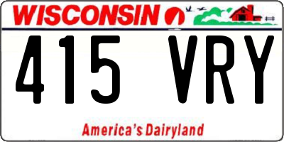 WI license plate 415VRY