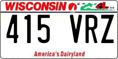 WI license plate 415VRZ