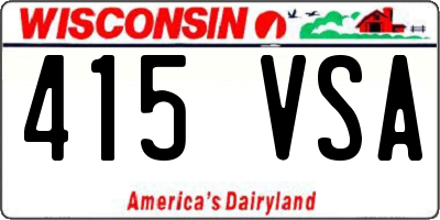 WI license plate 415VSA