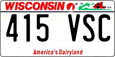 WI license plate 415VSC