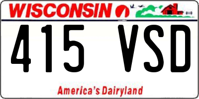 WI license plate 415VSD