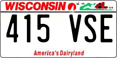 WI license plate 415VSE