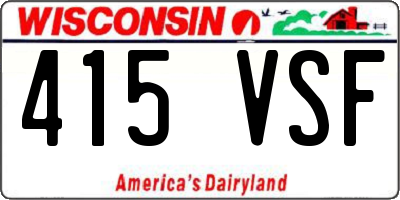 WI license plate 415VSF