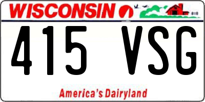 WI license plate 415VSG