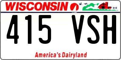 WI license plate 415VSH