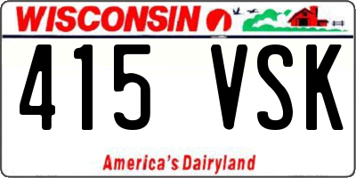 WI license plate 415VSK