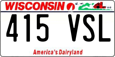 WI license plate 415VSL