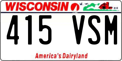WI license plate 415VSM
