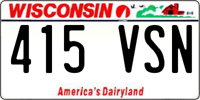 WI license plate 415VSN