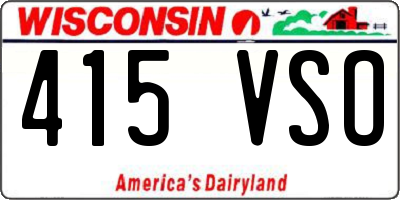 WI license plate 415VSO