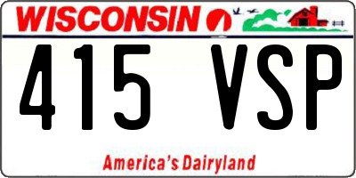 WI license plate 415VSP