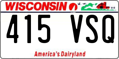 WI license plate 415VSQ