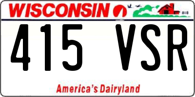 WI license plate 415VSR