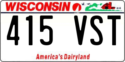 WI license plate 415VST