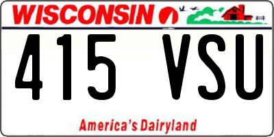 WI license plate 415VSU