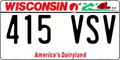WI license plate 415VSV